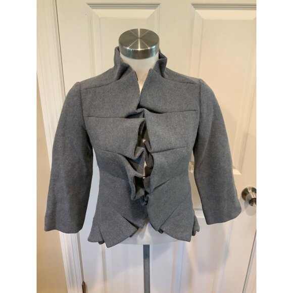 Tabitha Gray Wool Blend Pleated Terrace House Jacket, Size 0 (US) - Picture 1 of 7